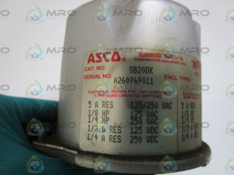ASCO PRESSURE SWITCH SB20DK NSNP