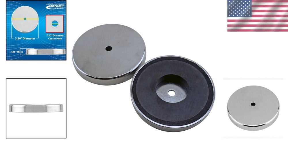 Ceramic Round Base Fasteners - 2-Pack, 95 lb Pull Strength, Ideal for Organizing