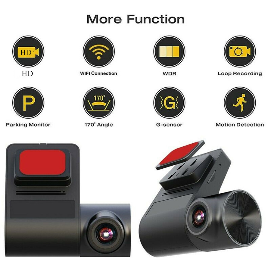 Car Front Windshield DVR Dash Camera Loop Recording ADAS 170° Wide Angle Dashcam