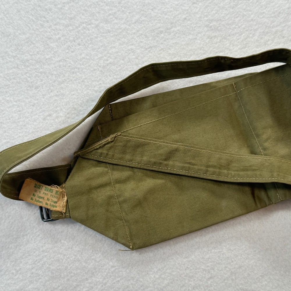 Schaffer Secret Service Belt vintage size medium olive green fabric American
