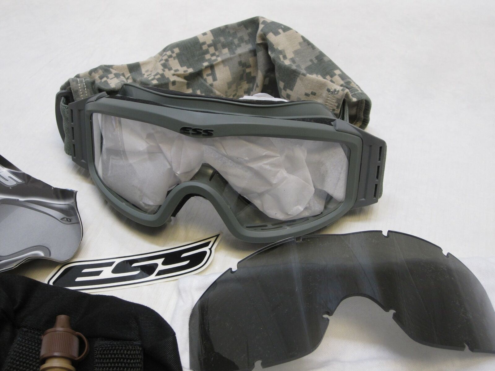 NWOT ESS GOGGLES LOW PROFILE NVG ARMY ACU DIGITAL SLEEVE FOLIAGE GREEN EYE PRO