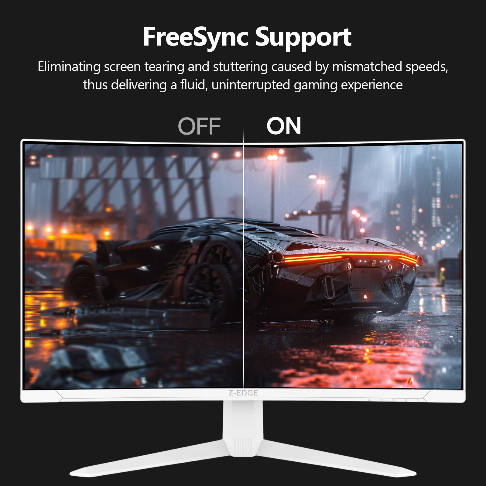 Z-EDGE UG27S-White 27" 1080P FHD 1920x1080 300Hz 1ms 1500R Curved Gaming Monitor