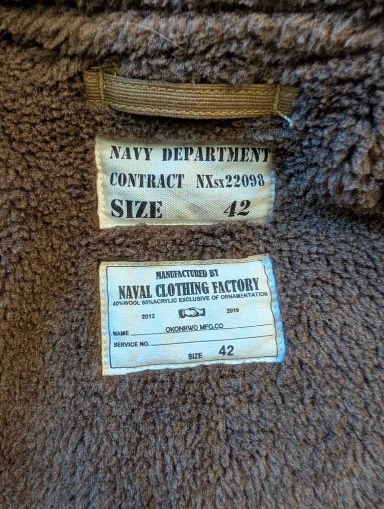 1940s US Navy Deck Coat Jacket