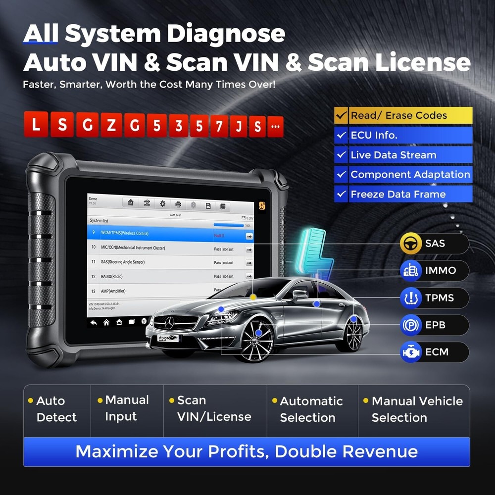 Autel MaxiCheck MX900TS MK900TS TPMS Programming BiDirection Scanner 40+ Service