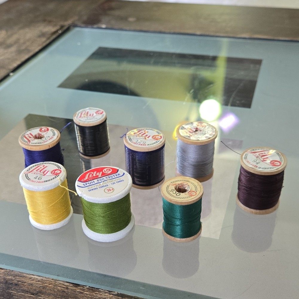 Lily Spun Polyester Sewing Thread Spools Assorted Colors for Hand Sewing Lot