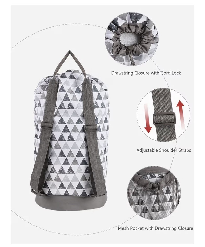 Dalykate Backpack Laundry Bag, Laundry Backpack with Shoulder Straps and Mesh