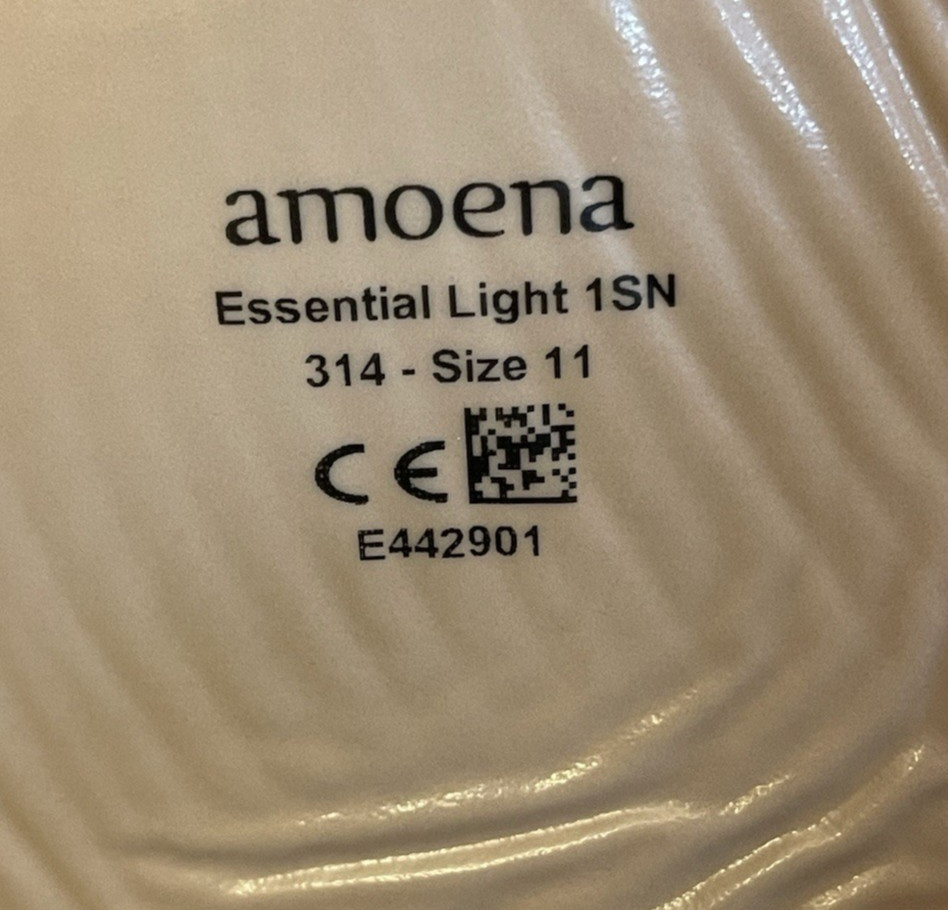 Amoena 314 Essential Light 1SN Prosthesis Size 11 E442901 Breast Form, Case USED