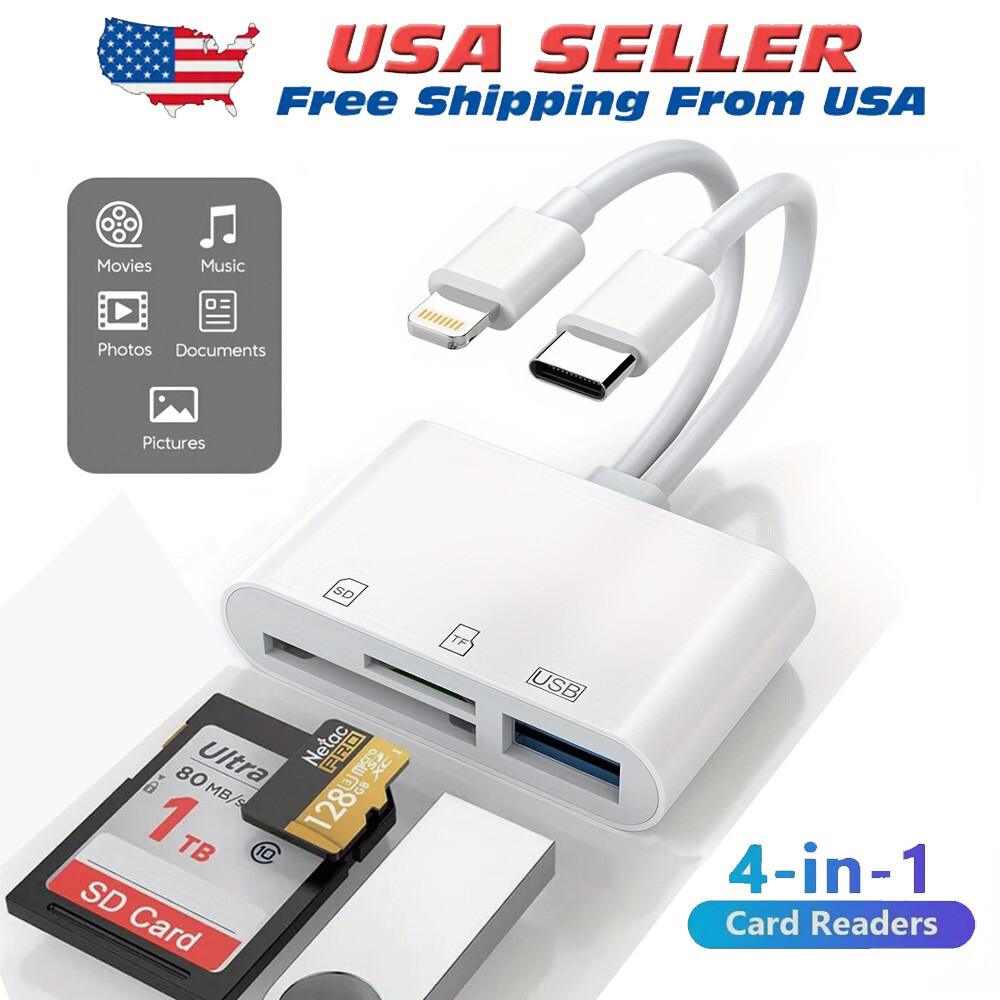 For iPhone/Android USB C to SD Card Reader USB 3.0 to Micro SD TF Card Reader US