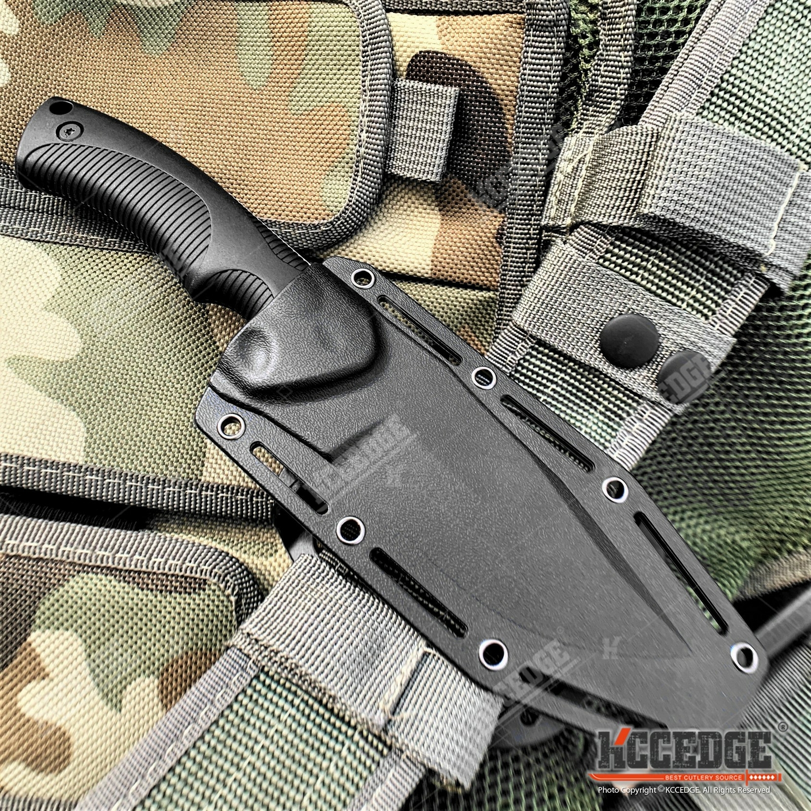9" Tactical Knife FIXED BLADE KNIFE w/ Kydex Sheath Coyote Brown Survival Knife