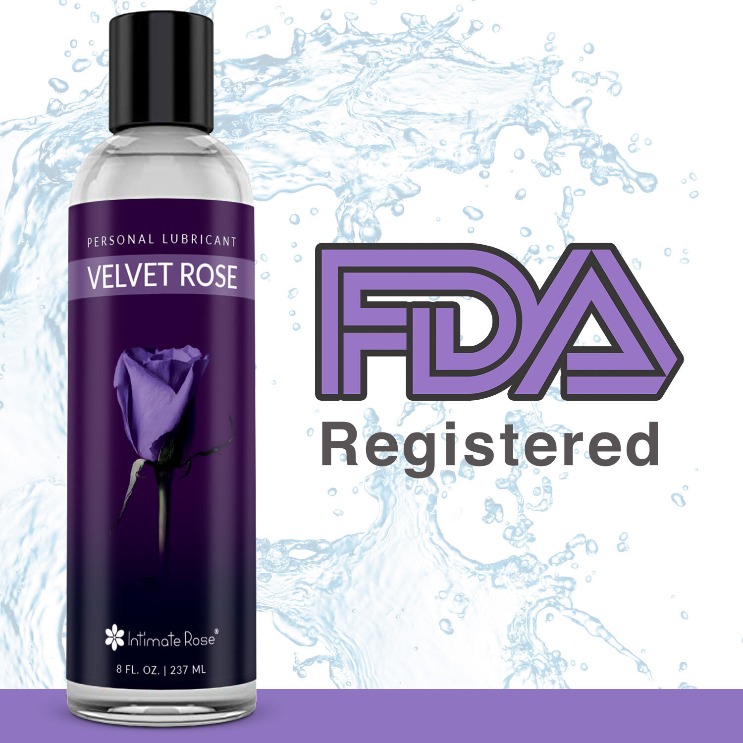 Personal Lubricant Water Based Lube Long Lasting Uni-Sex Lube USA Velvet Rose