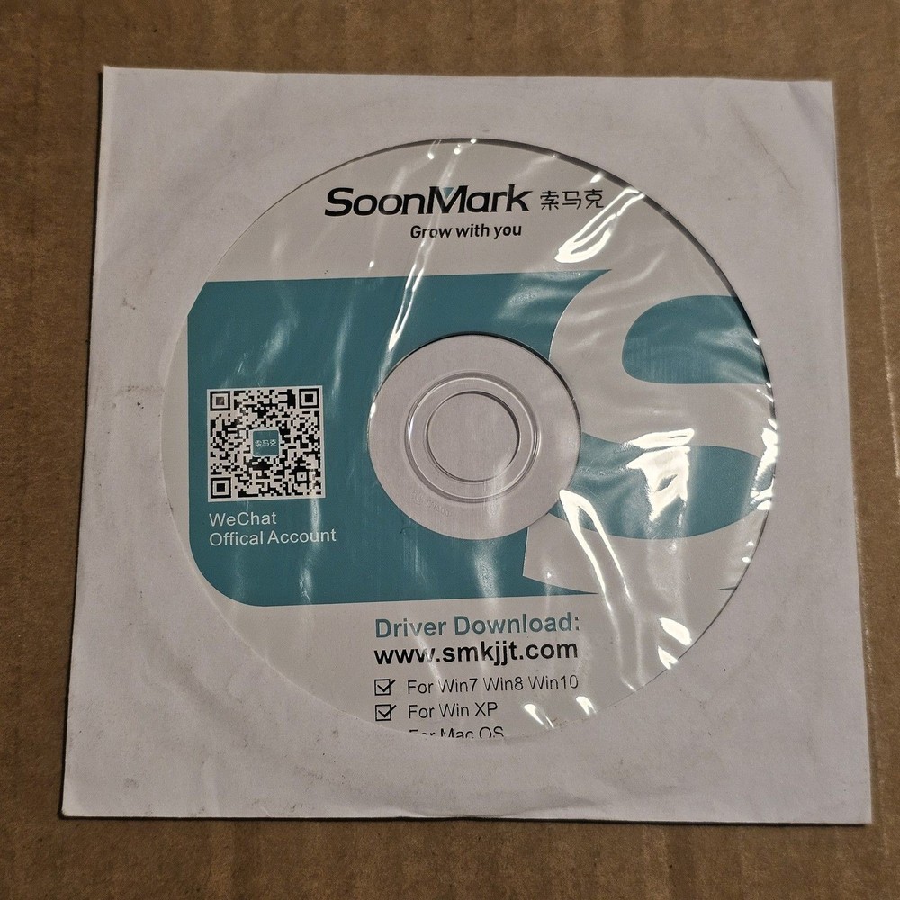 SoonMark PC USB Driver Installation CD Win7 Win8 Win10 XP Mac
