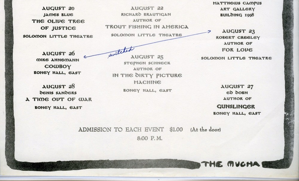 1969 JIM MORRISON United States International University San Diego Handbill