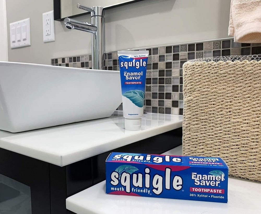 Squigle Enamel Saver Toothpaste Helps Prevent Canker Sores - 4 Pack