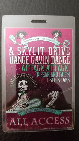 A SKYLIT DRIVE / DANCE GAVIN DANCE - ORIGINAL 2009 TOUR LAMINATE BACKSTAGE PASS