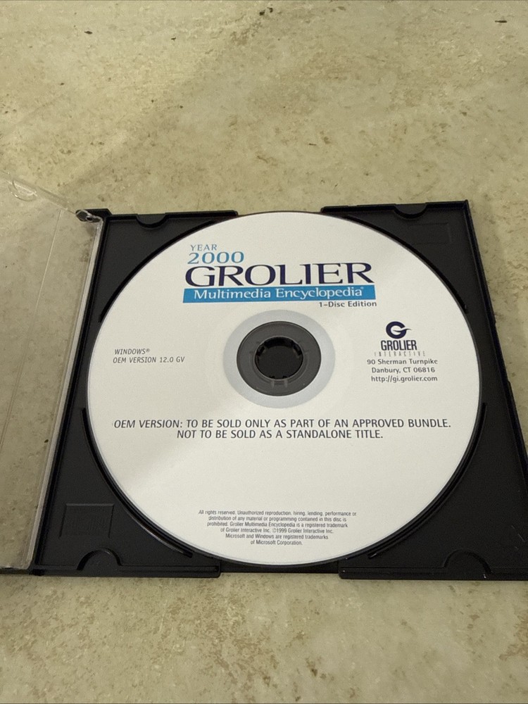2000 Grolier encyclopedia multimedia One Disc Edition