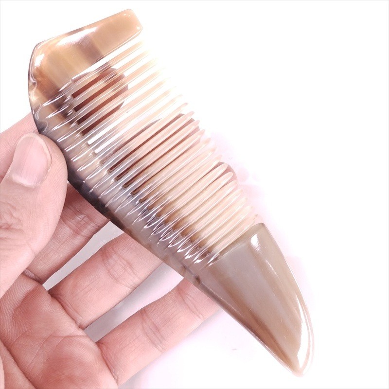 Premium Horn Comb 14cm (Medium Teeth) Yellow Cattle Horn