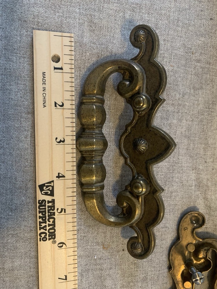 VTG Roll top Drawer Pulls And Knobs Antique Bronze/Brass Finish