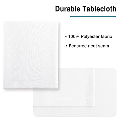 Rectangle Tablecloth - Waterproof Spillproof and 70" x 52" (Rectangular) White