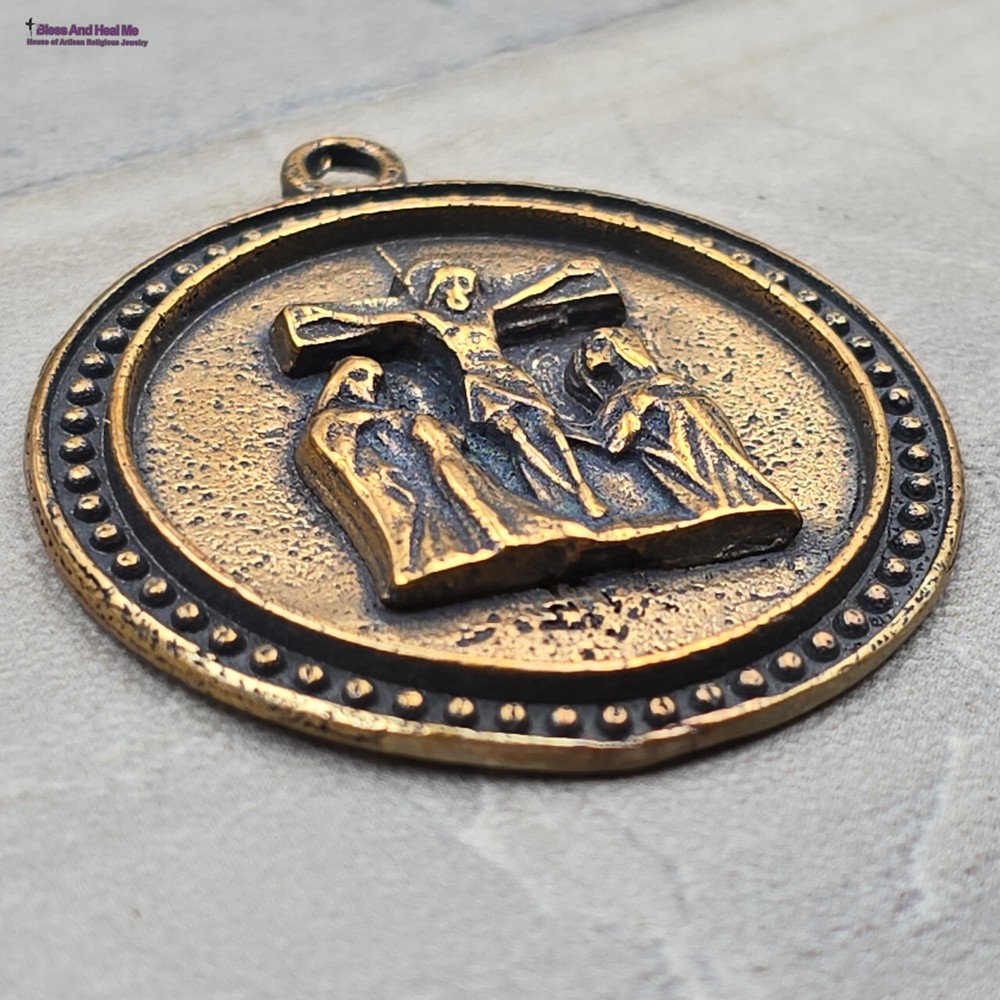 Three Maries at the Cross-Solid Bronze Hand-Cast Large Devotional Medal