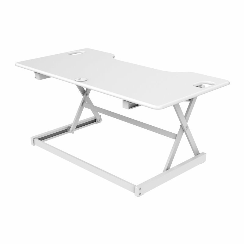 Rocelco 46" Large Height Adjustable Standing Desk Converter - White
