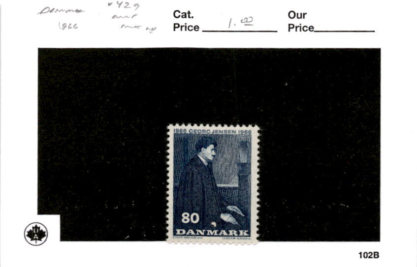 Denmark, Postage Stamp, #429 Mint NH, 1966 (AB)