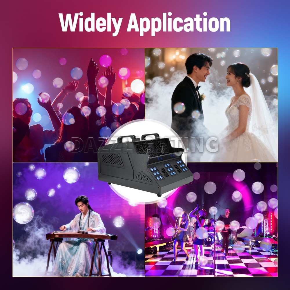 PAIDUN 3000W Double Wheels Blower LED Bubble Smoke Machine Maker Romantic Effect