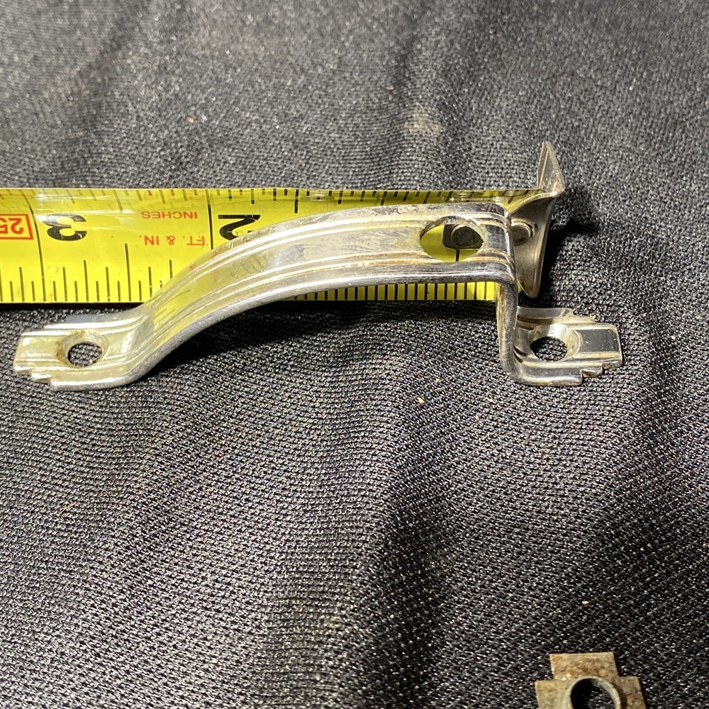 Vintage Art Deco Chrome Kitchen Drawer Cabinet Pulls