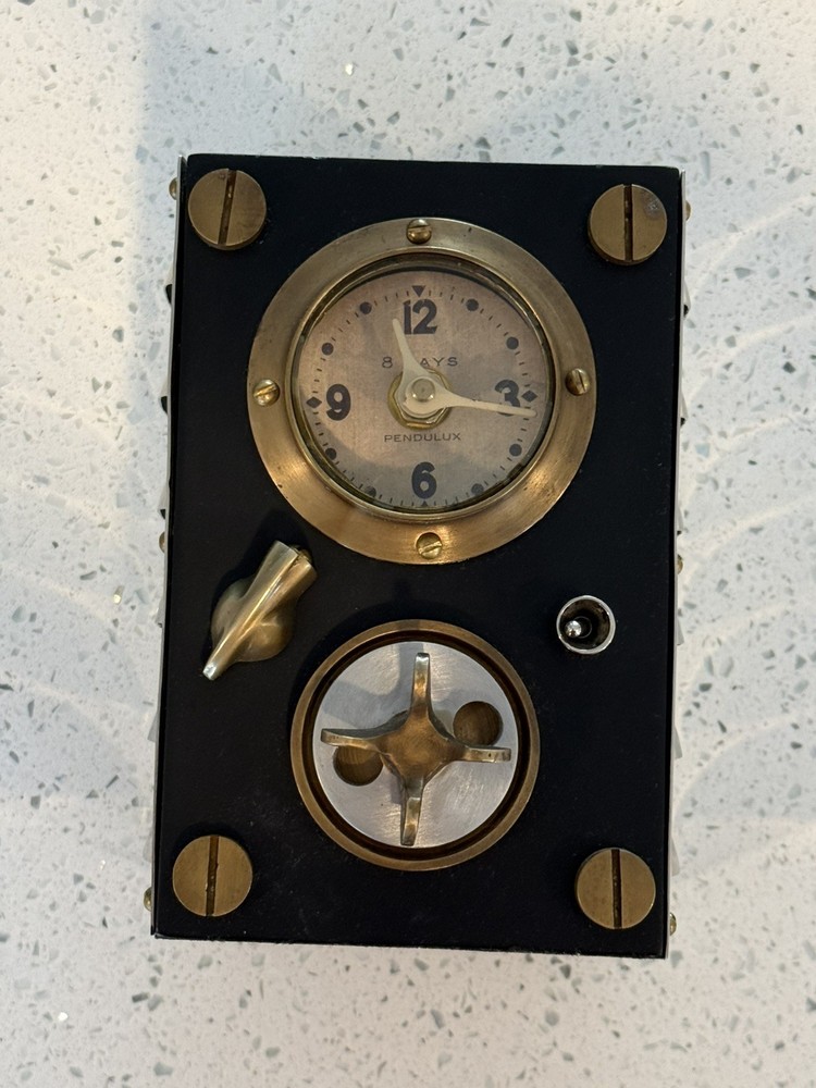 Vintage Pendulux TRANSMITTER TABLE CLOCK Steampunk Inspired INDUSTRIAL