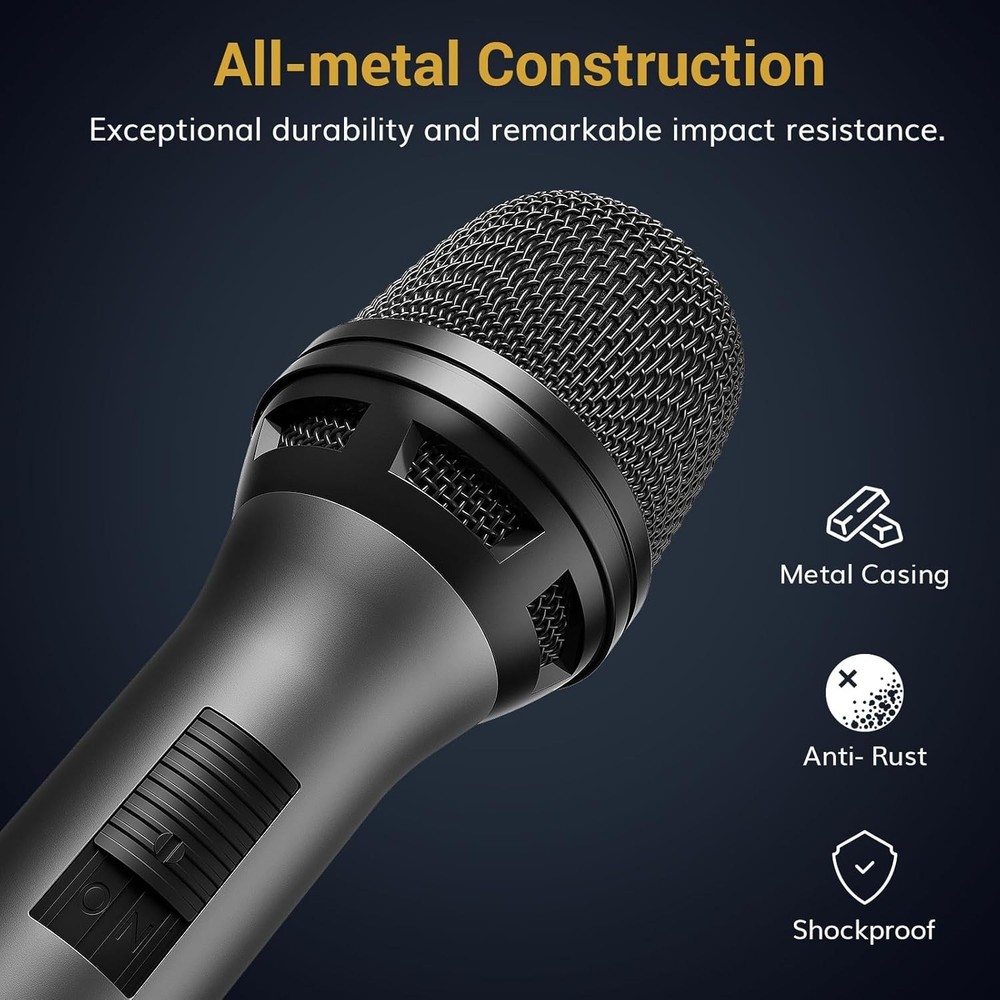 Durable Dynamic Microphone with Hypercardioid Pattern for Crystal-Clear Sound