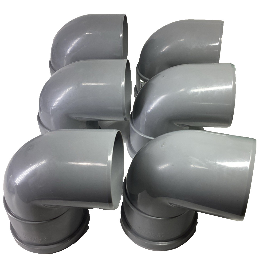 6x Centrotherm Innoflue ISELS0487-6 Polypropylene 87 Degree Elbow 4"