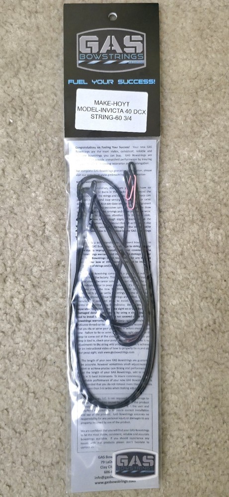 Gas Bowstrings High Octane HOYT INVICTA 40 60.75" DCX #3 Black String