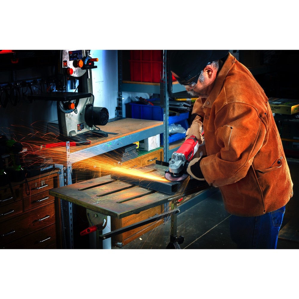 Powerbuilt 5 Inch 10 Amp Variable Speed Angle Grinder with Electronic Speed