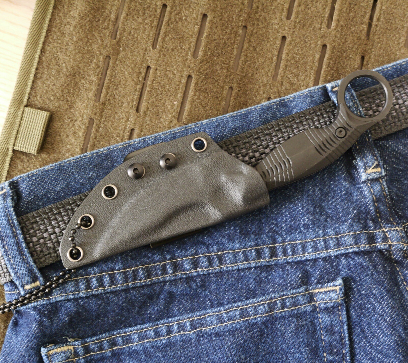 Horizontal Carry Fixed Blade Knife 7.5" Overall Neck Knife Tactical 8CR13 Steel