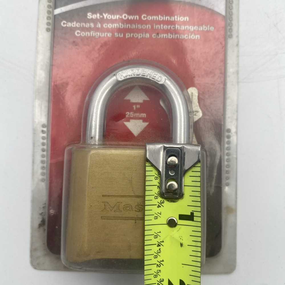 NEW Master Lock Resettable Combination Padlock 2" wide Brass 175D