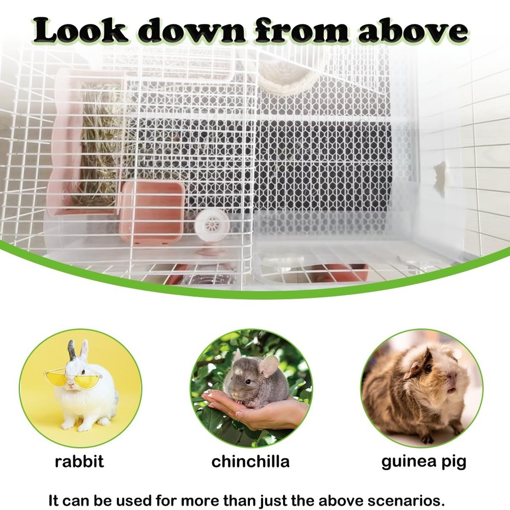 4 Pcs Rabbit Litter Box Shield Guard，Foldable Rabbit Cage Clear Baffles Easy ...
