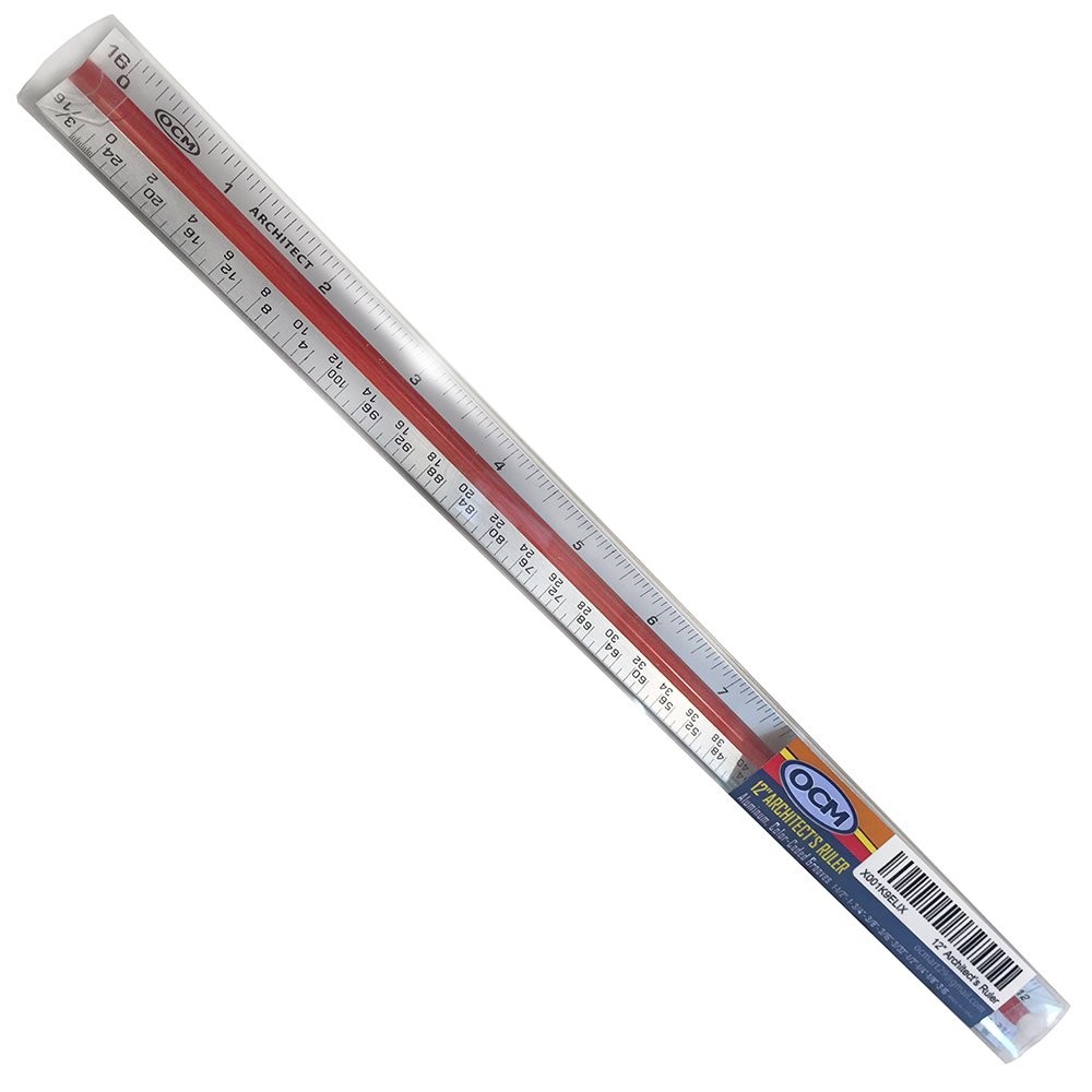 OCM 1 Triangular Architect Scale Ruler (Professional Grade Solid Aluminum) Co...