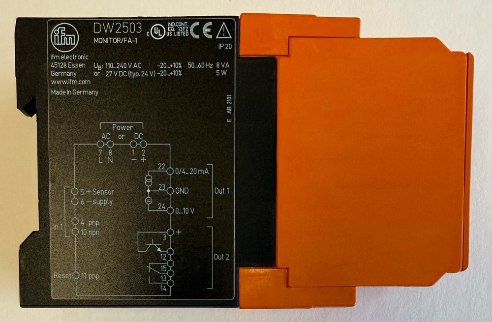 IFM Electronic Programmable Frequency-Current Converter / DW2503 / New Without Original Packaging