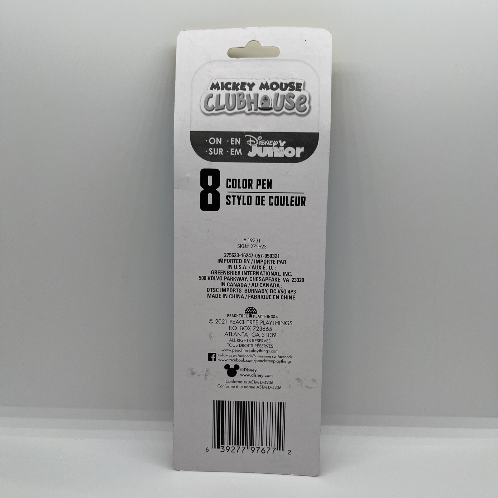 Peachtree Playthings Disney Junior MICKEY COLOR PEN With 8 Assorted Inks