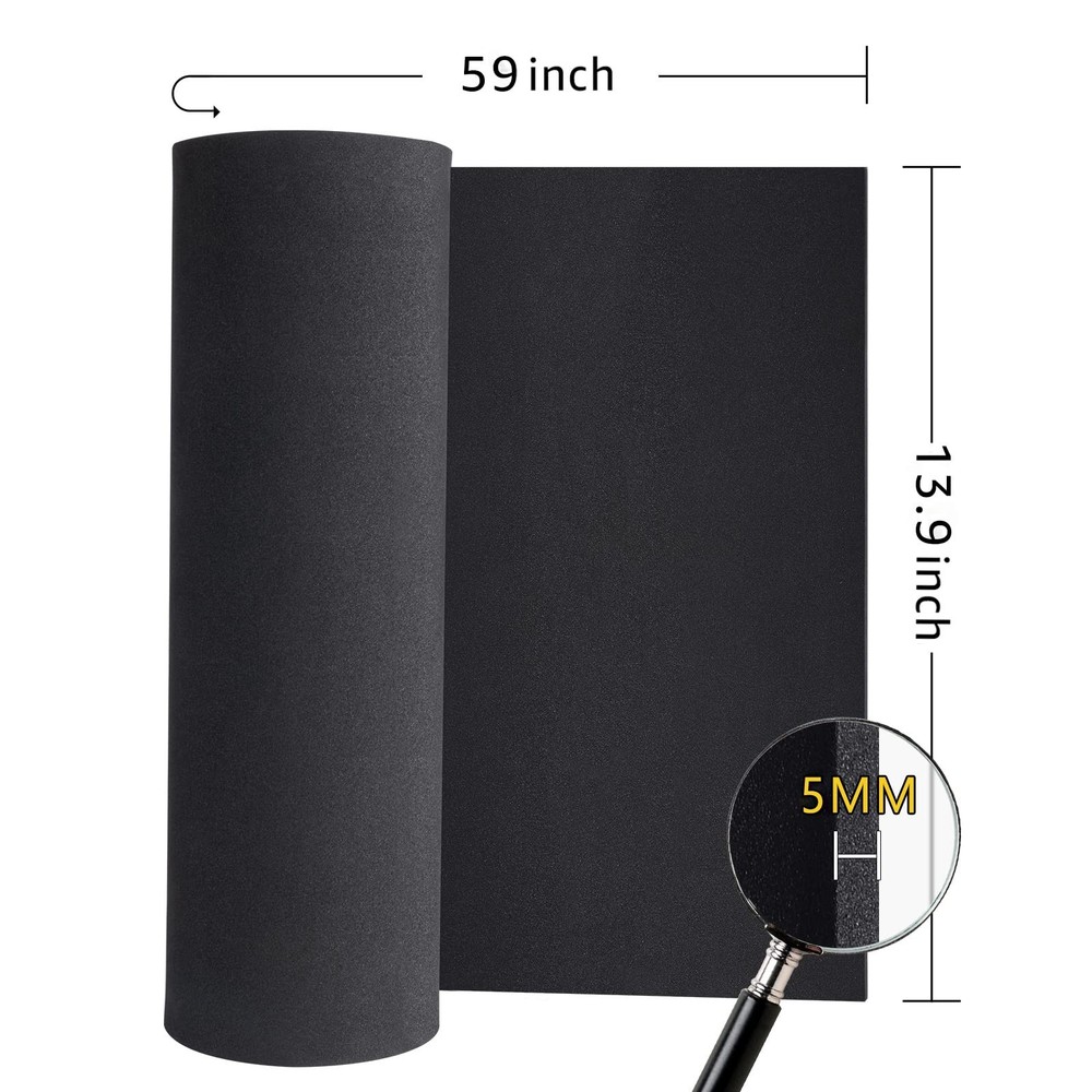Black Foam Sheets Roll, Premium Large EVA Sheet Thickness-5mm,