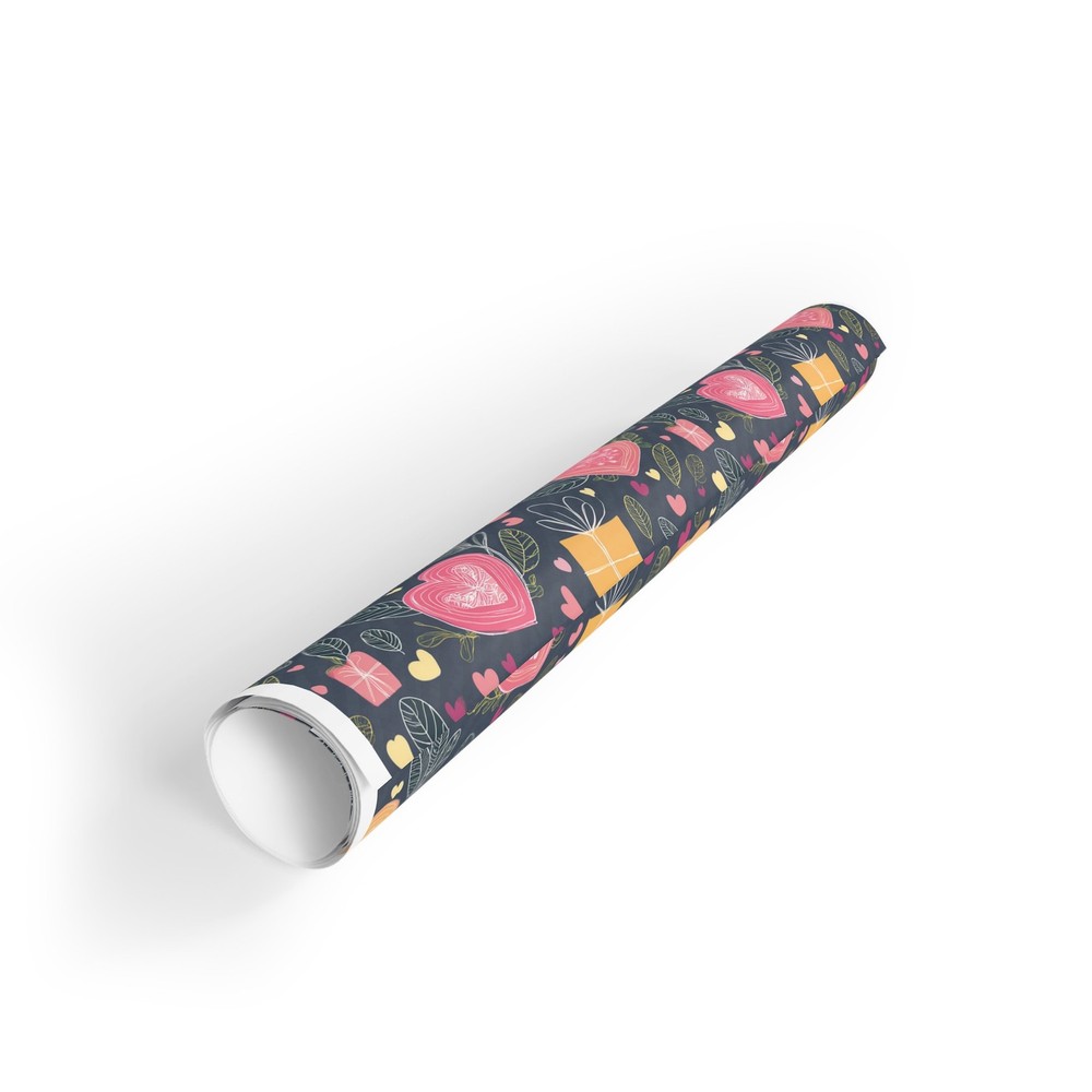 Gift Wrapping Love Pattern Paper Rolls, 1pc