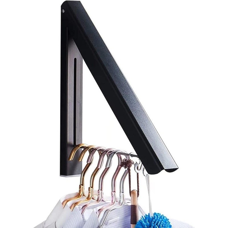 Retractable Wall Mounted Clothes Rack Space Saving Durable Laundry Organizer New