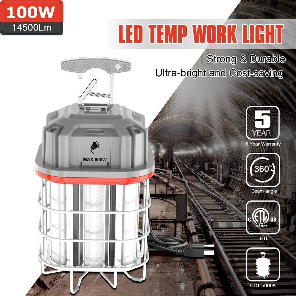 100W LED Temporary Work Light (400W MH/HPS Equiv) Linkable Construction Light US