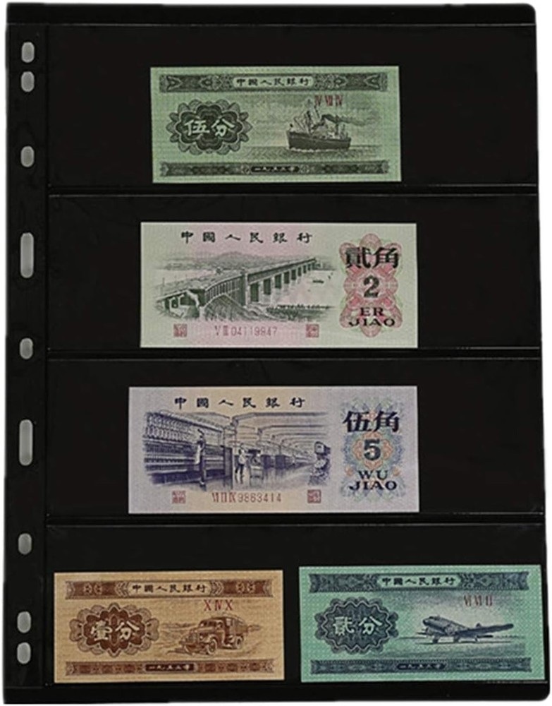 10-Pack Classic Black Stamp Album Pages - 20 Pages with Double-Sided Storage