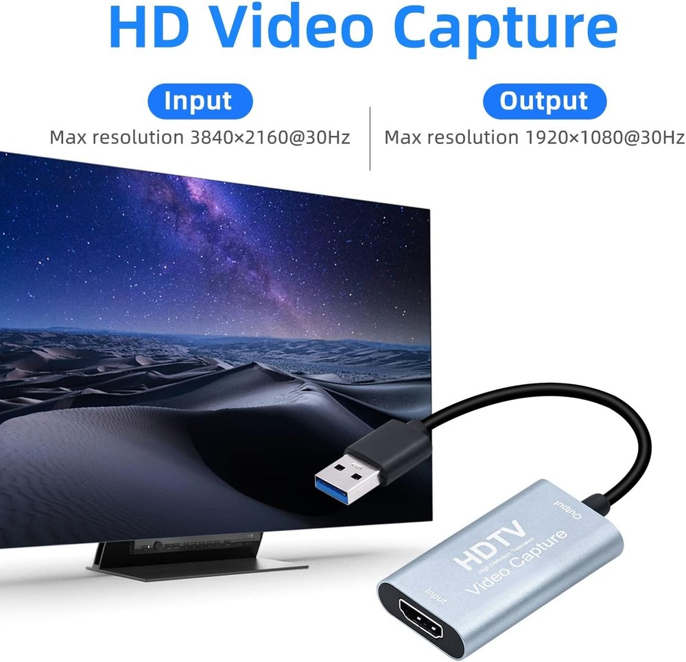 Mcbazel 4K HDMI Video Capture Card USB C, Device for Silver