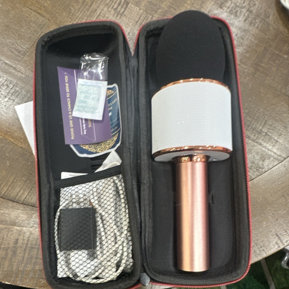 BONAOK Wireless Handheld Karaoke Microphone Bluetooth Echo Control Rose Gold