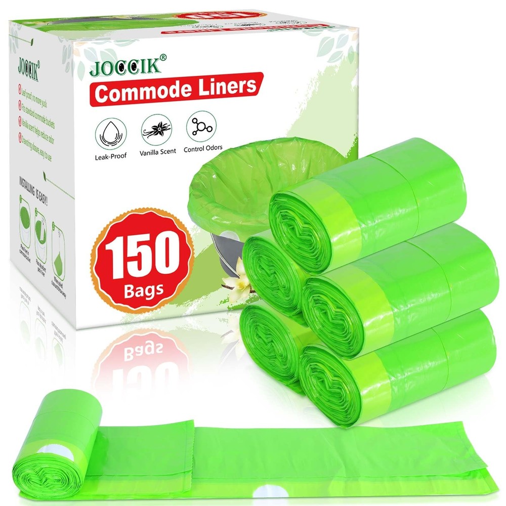 Commode Liners for Bedside Vanilla 1 Count (Pack of 150), Green