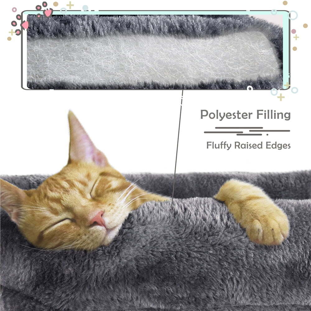 Multilevel Cat Tree Basket Condo Scratching Posts, Dark Gray