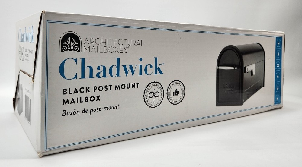 Architectural Mailboxes Black Post Mount Mailbox Rust-Resistant Galvanized Steel