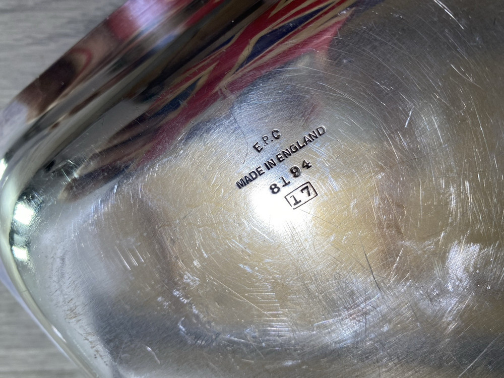 EARLY 20TH C. SILVER PLATE SERVING DISH two handle made in uk