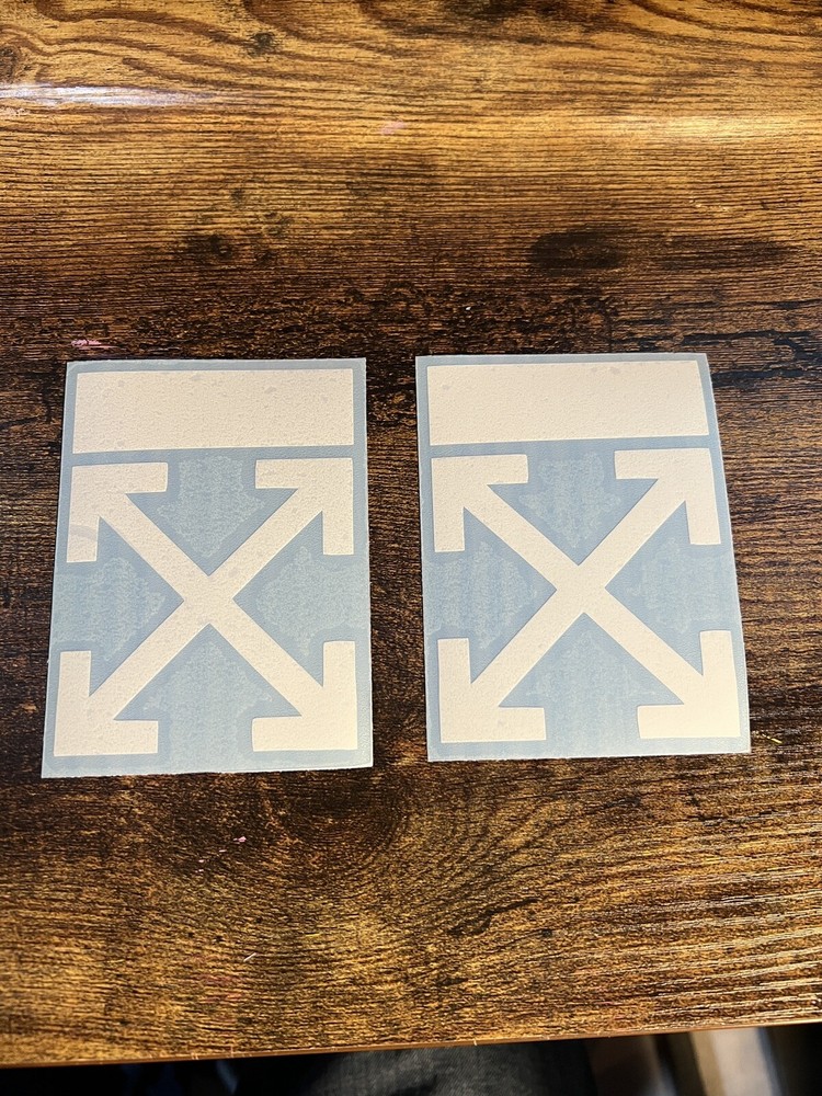 2x “Off White” sticker decal in white